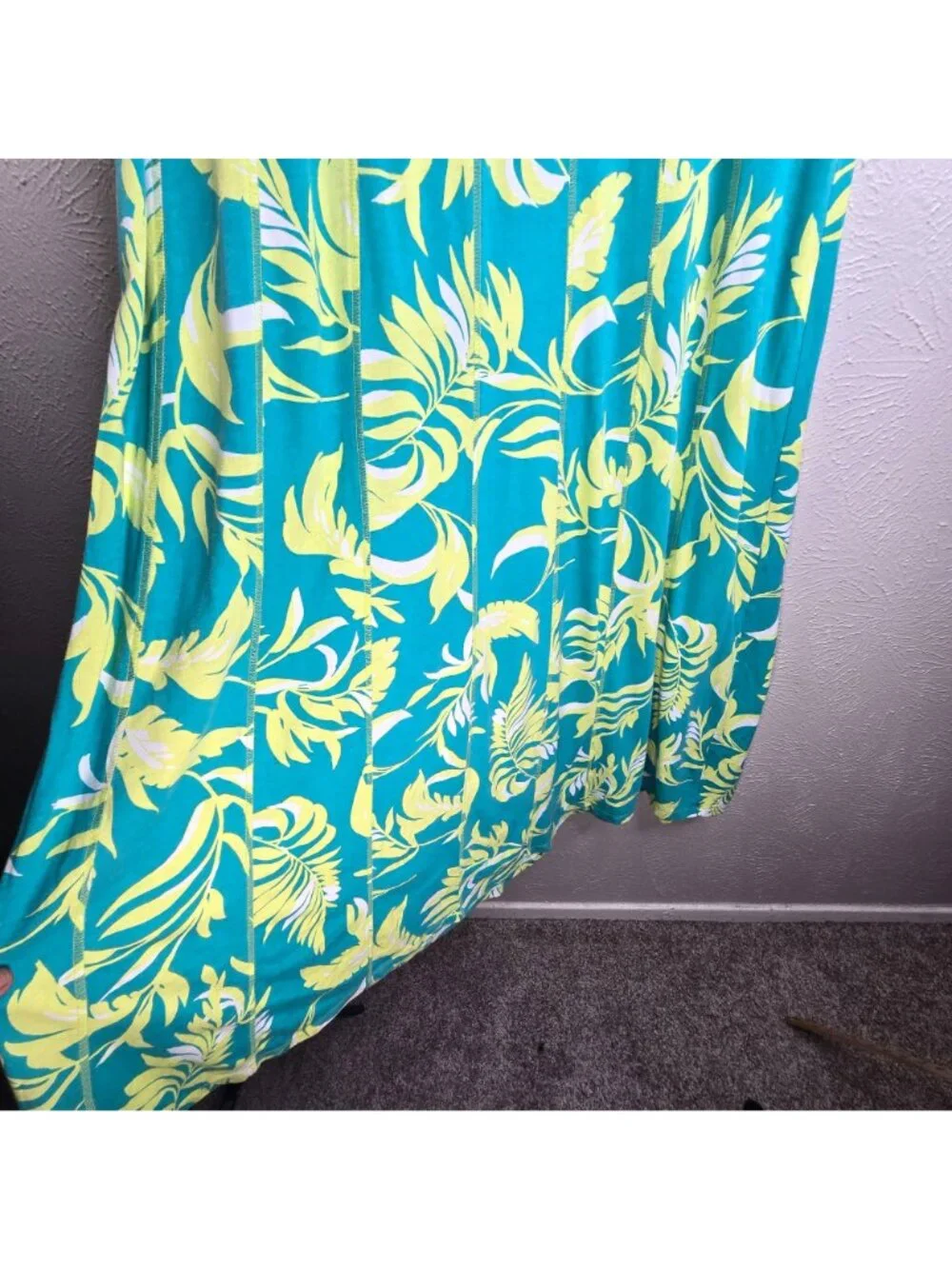 Soft Surroundings Maxi Dress 2X Floral Jersey Knit Short Sleeve Summer Vacation